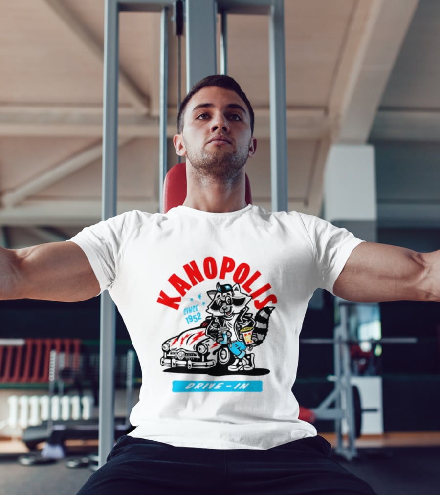 Kanopolis Drive In Since 1952 Raccoon Car T-Shirt