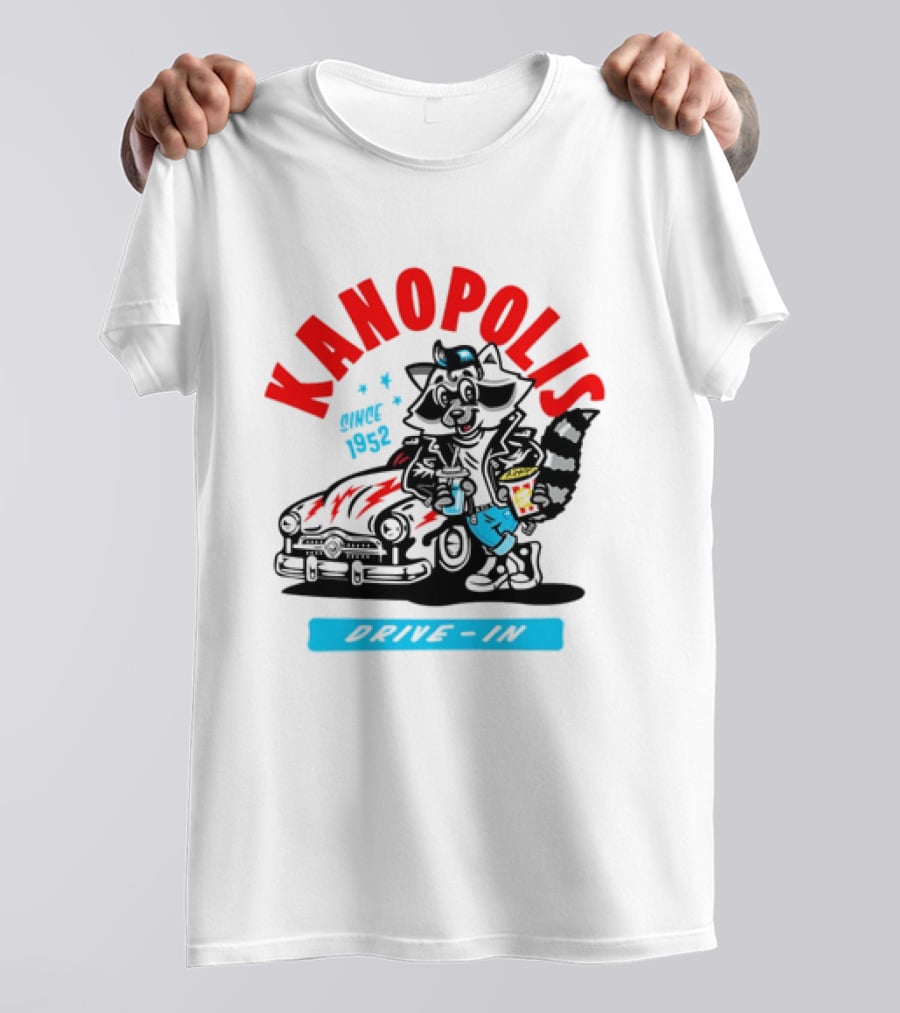 Kanopolis Drive In Since 1952 Raccoon Car T-Shirt