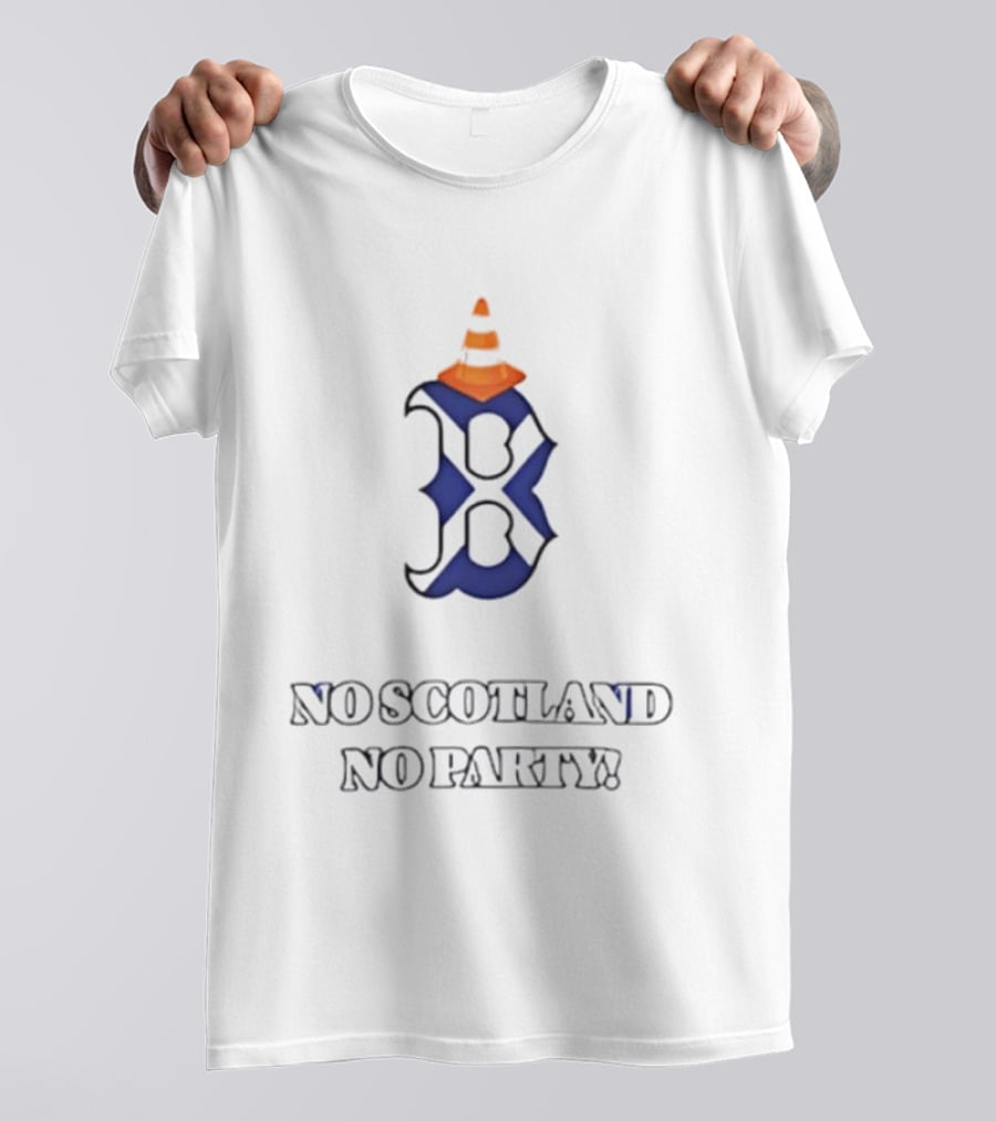 Scotland National Football Team Tartan B No Scotland No Party T-Shirt
