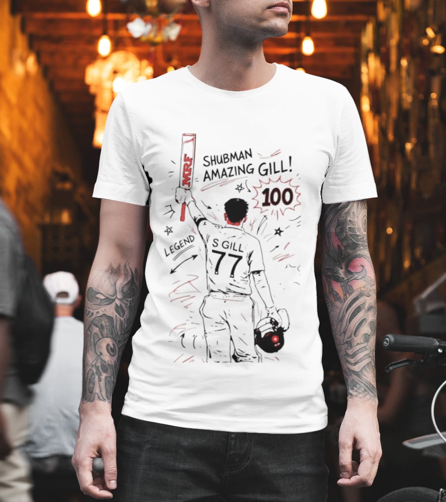 Shubman Gill Amazing Legend 100 77 Cricket Hero T-Shirt