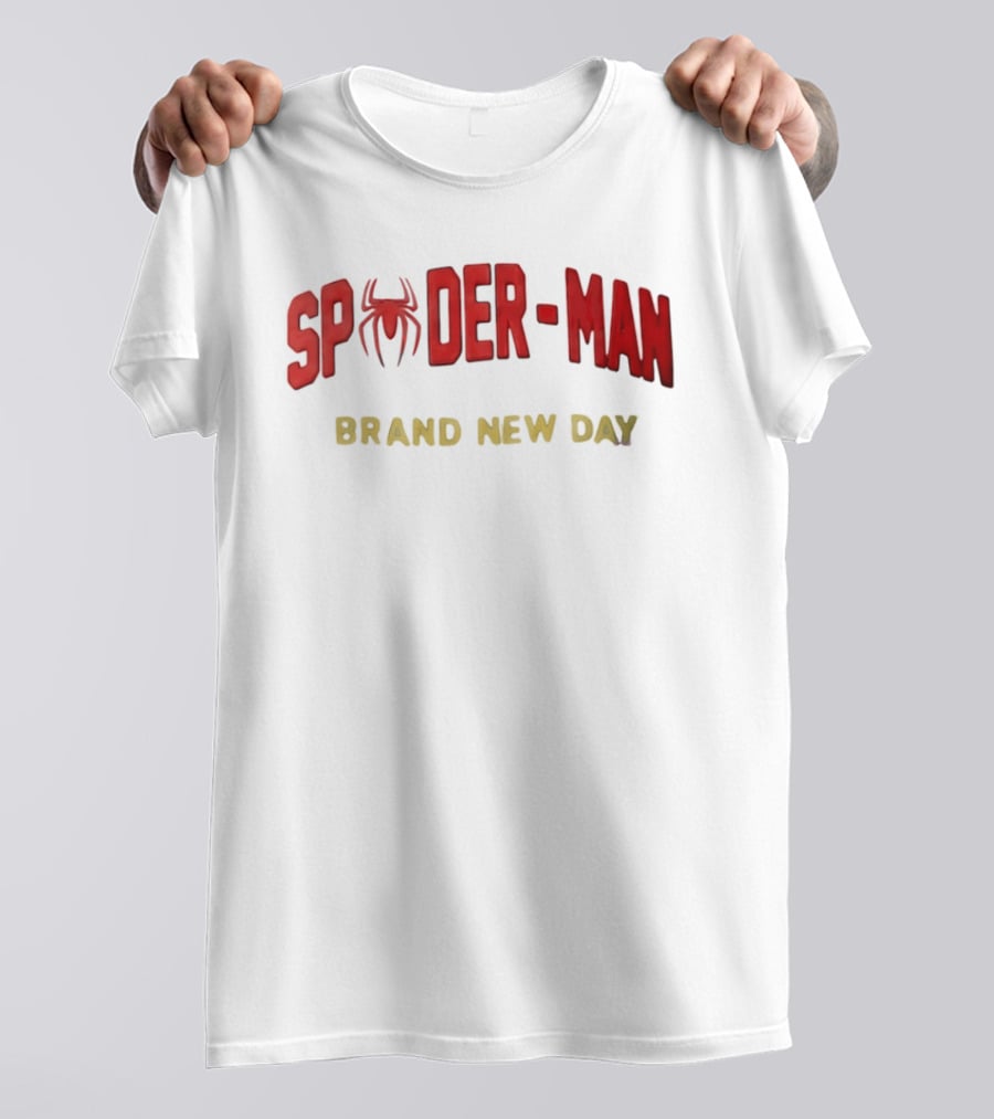 Spider Man Brand New Day Iconic Red Text With Spider T-Shirt