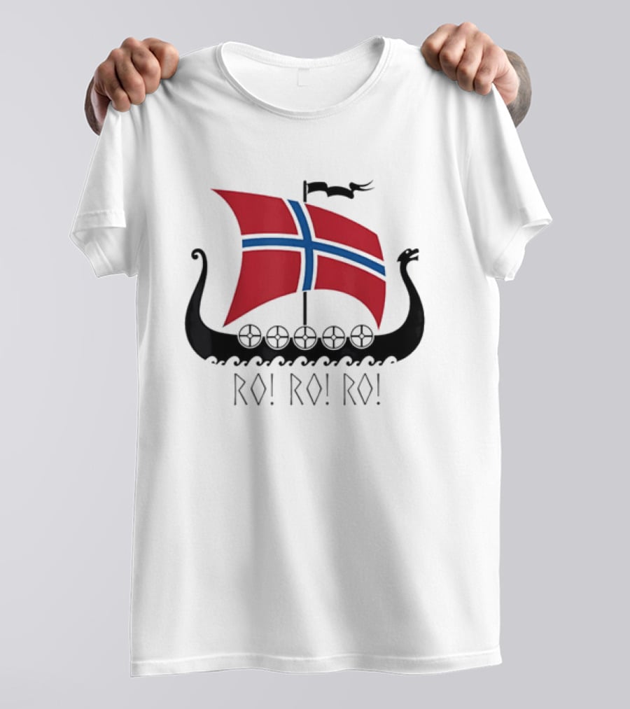 Viking Ship Norwegian Flag Ro Ro Ro T-Shirt