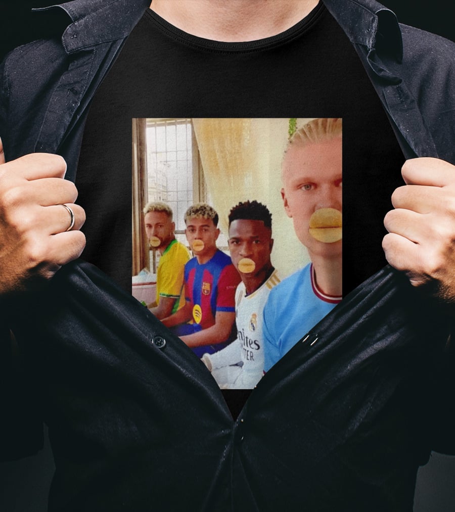 Neymar Vinicius Barcelona Real Madrid Manchester City Football Stars Chips T-Shirt