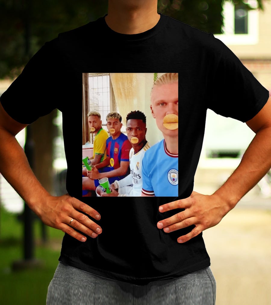 Neymar Vinicius Barcelona Real Madrid Manchester City Football Stars Chips T-Shirt