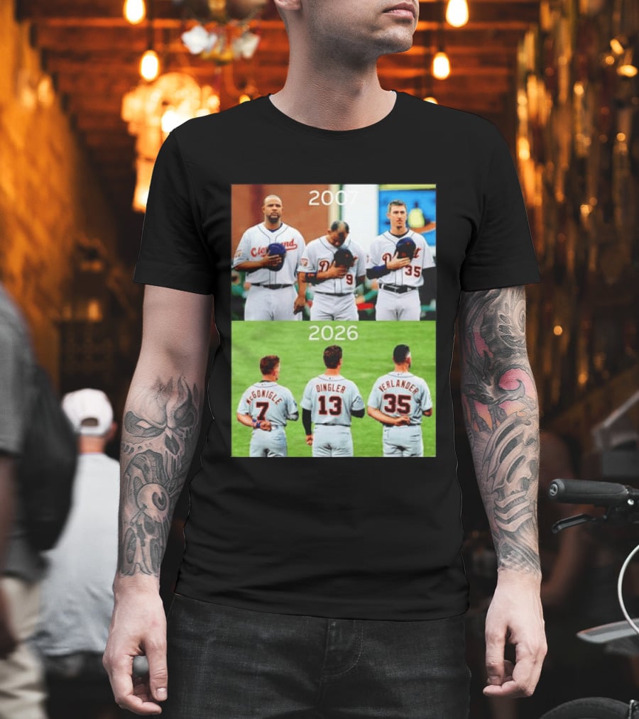 Detroit Tigers 2007 2026 McGonigle Dingler Verlander Comparison T-Shirt