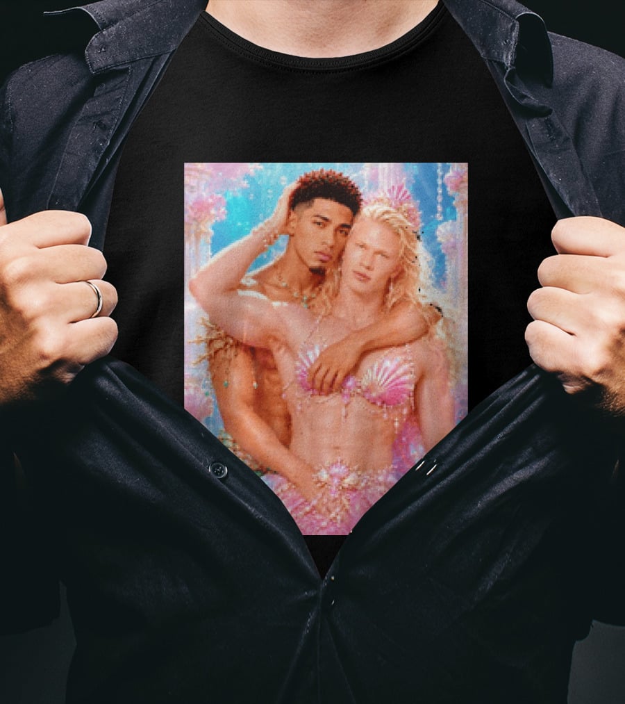 Mermaid Fantasy With Erling Haaland And Jude Bellingham T-Shirt