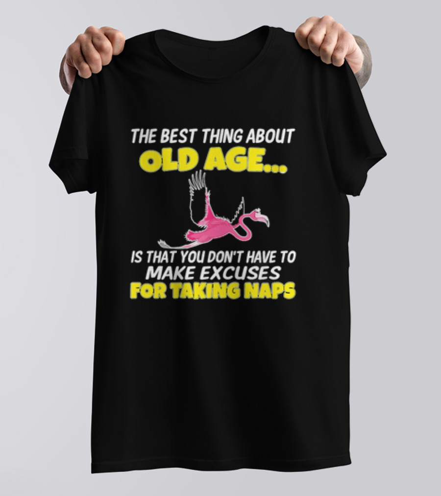 The Best Thing About Old Age Is You Don't Have To Make Excuses For Taking Naps Flamingo T-Shirt
