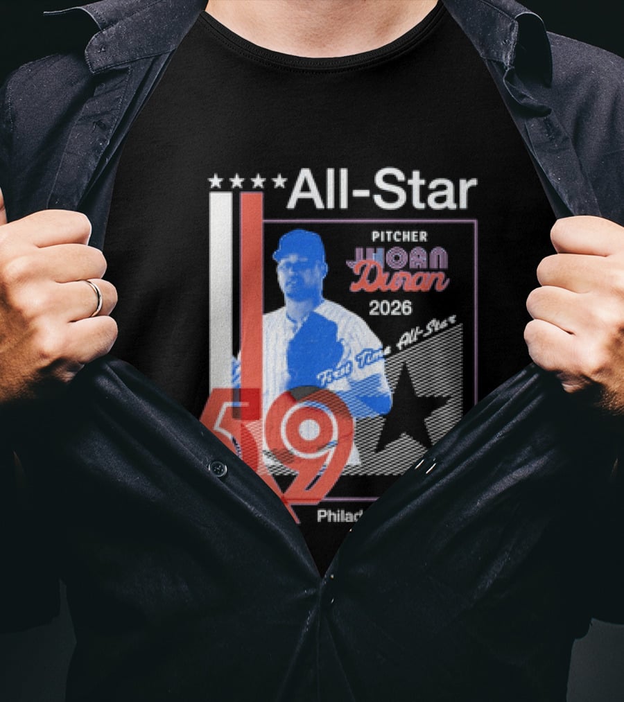 All Star Pitcher Jhoan Duran 2026 First Time Star 59 Philadelphia Baseball T-Shirt