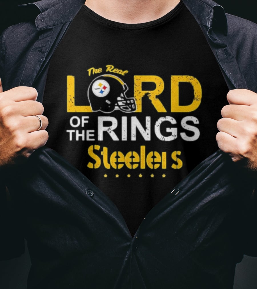 The Real Lord Of The Rings Steelers Pittsburgh Helmets And Stars T-Shirt