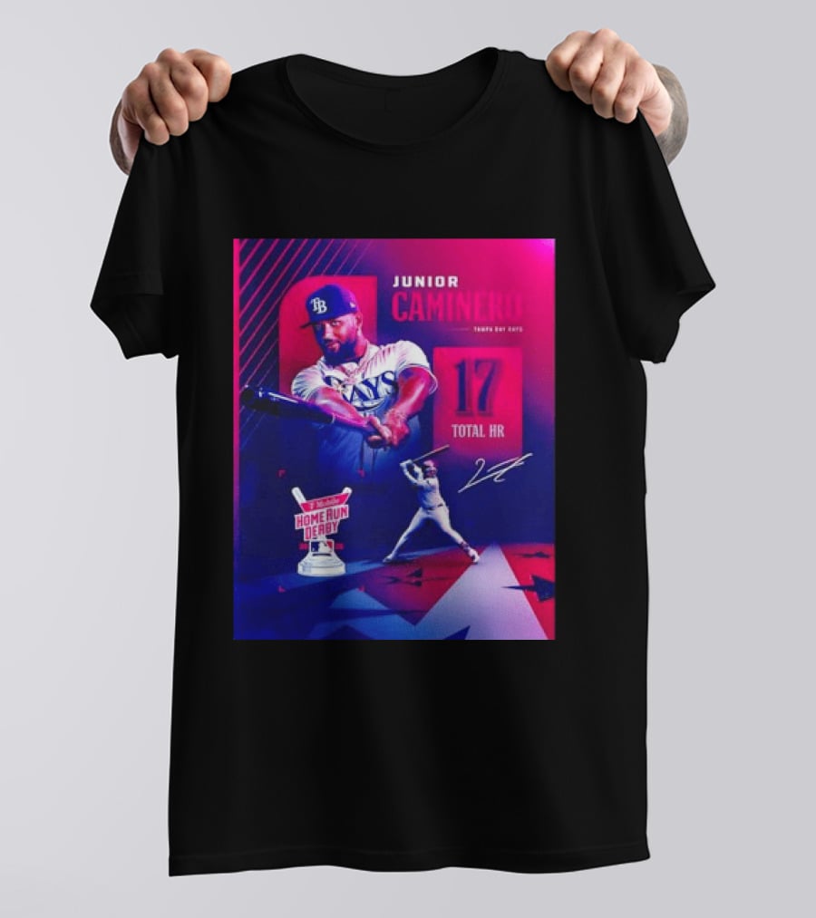 Junior Caminero Tampa Bay Rays 17 Total HR Mobile Home Run Derby 2026 T-Shirt
