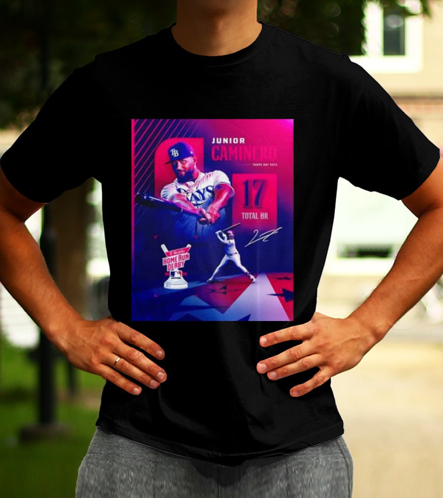 Junior Caminero Tampa Bay Rays 17 Total HR Mobile Home Run Derby 2026 T-Shirt