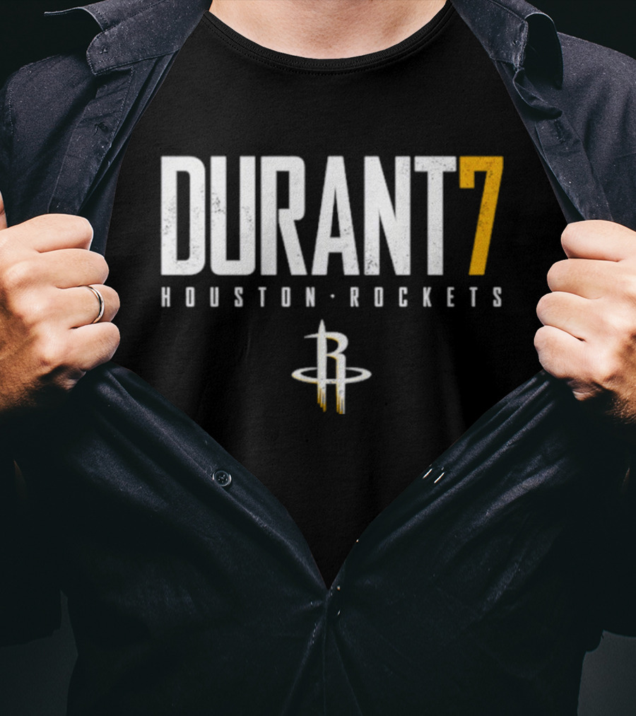 Kevin Durant 7 Houston Rockets Logo Official NBA T-Shirt