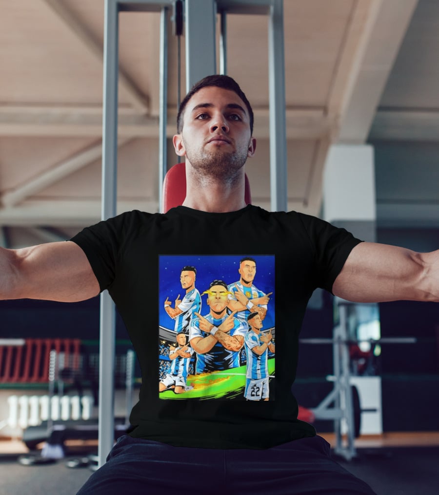 Lautaro Martinez Argentina National Team Collage Soccer Star Celebration T-Shirt