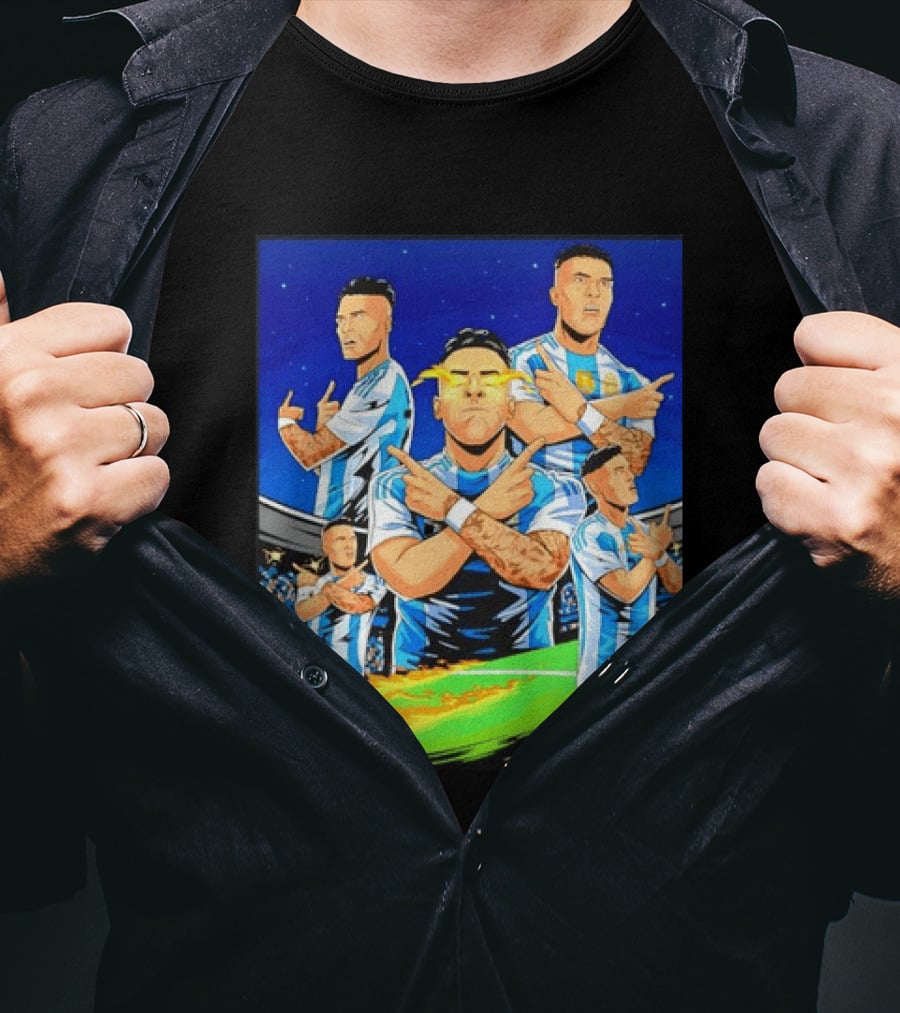 Lautaro Martinez Argentina National Team Collage Soccer Star Celebration T-Shirt