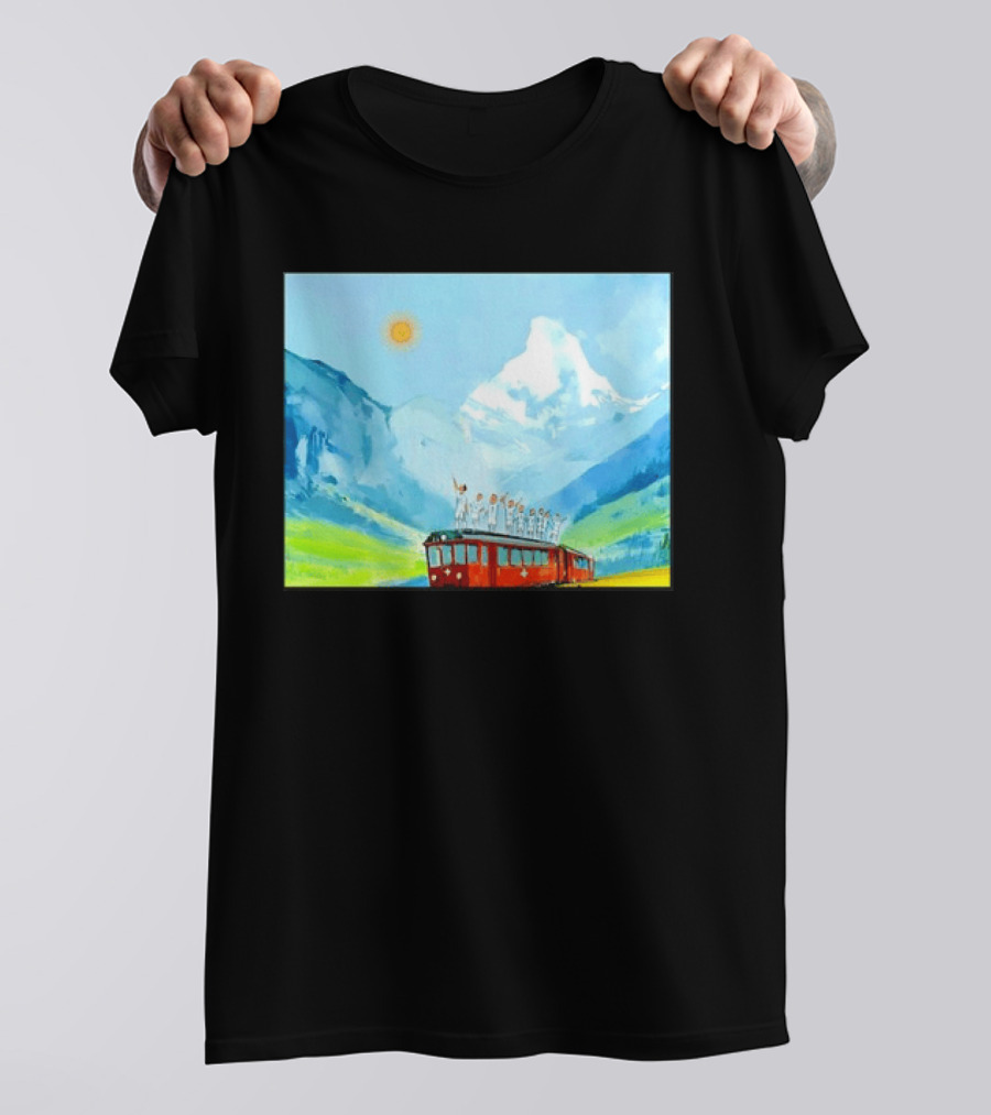 Lionel Messi Argentina Football Team Celebration On Swiss Alps Train T-Shirt