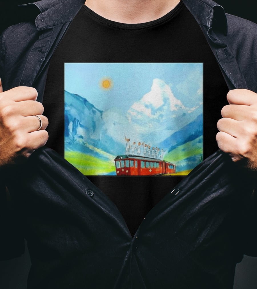 Lionel Messi Argentina Football Team Celebration On Swiss Alps Train T-Shirt