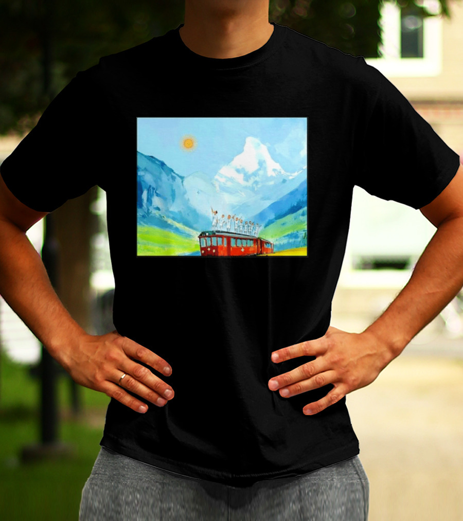 Lionel Messi Argentina Football Team Celebration On Swiss Alps Train T-Shirt