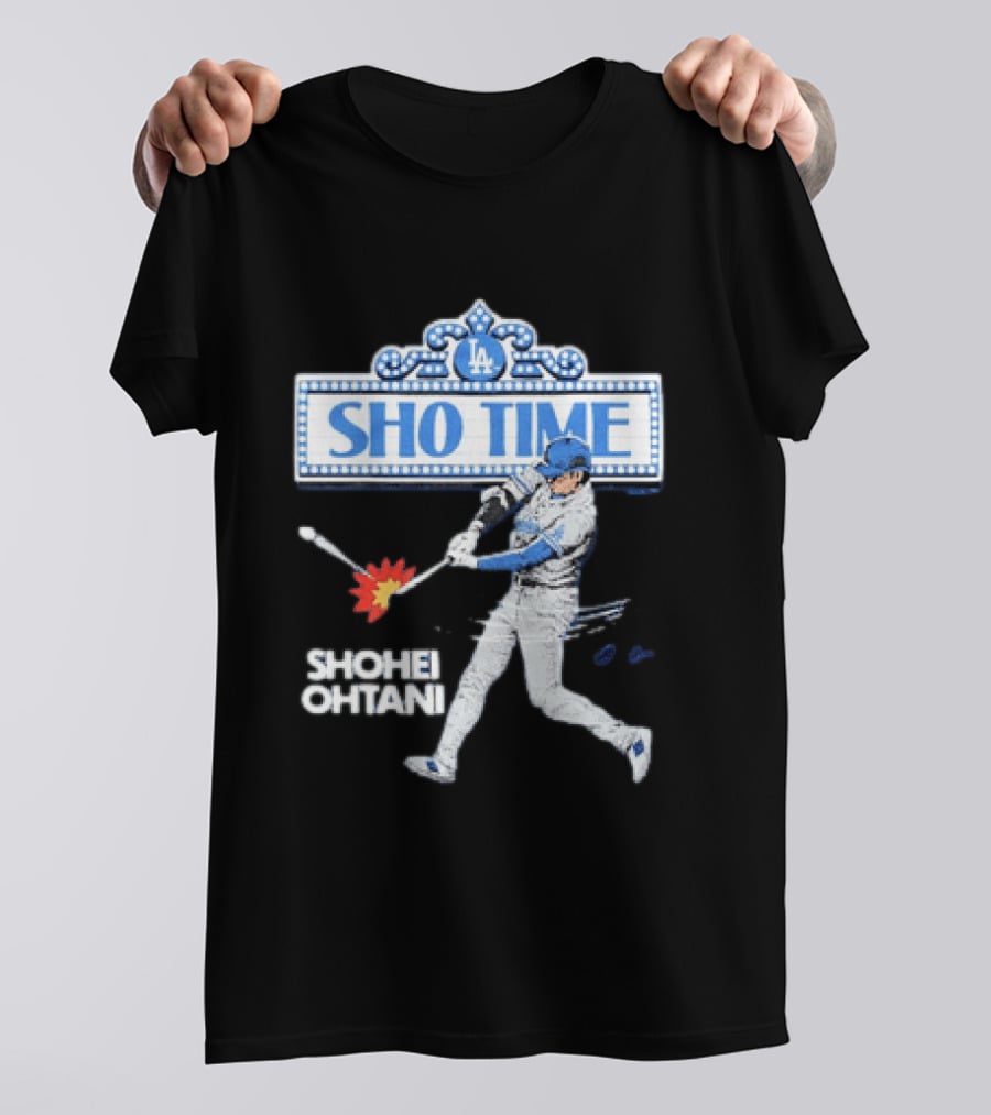 Los Angeles Dodgers Shohei Ohtani Sho Time LA 2026 Baseball Player Hitting Scene T-Shirt