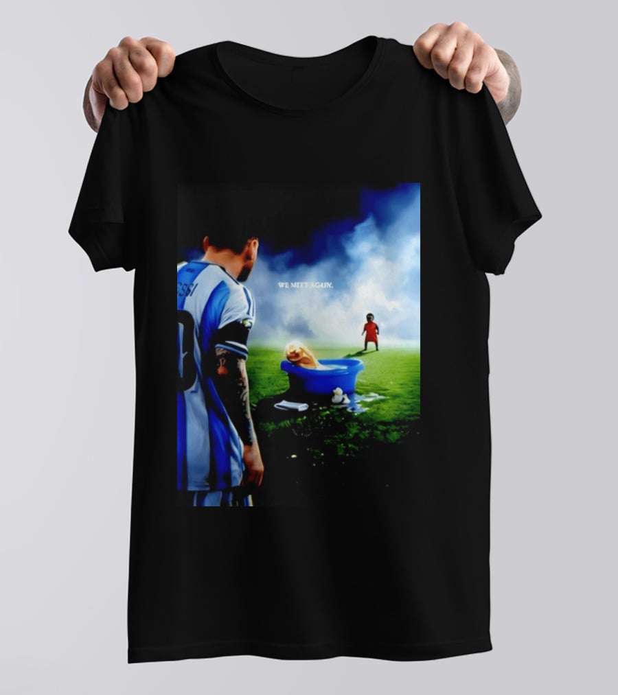 Messi X Lamine Yamal We Meet Again Argentina Spain Meme Football Scene T-Shirt