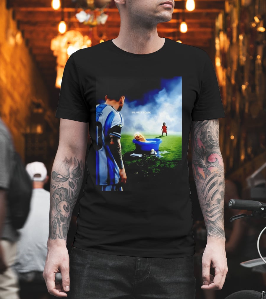 Messi X Lamine Yamal We Meet Again Argentina Spain Meme Football Scene T-Shirt