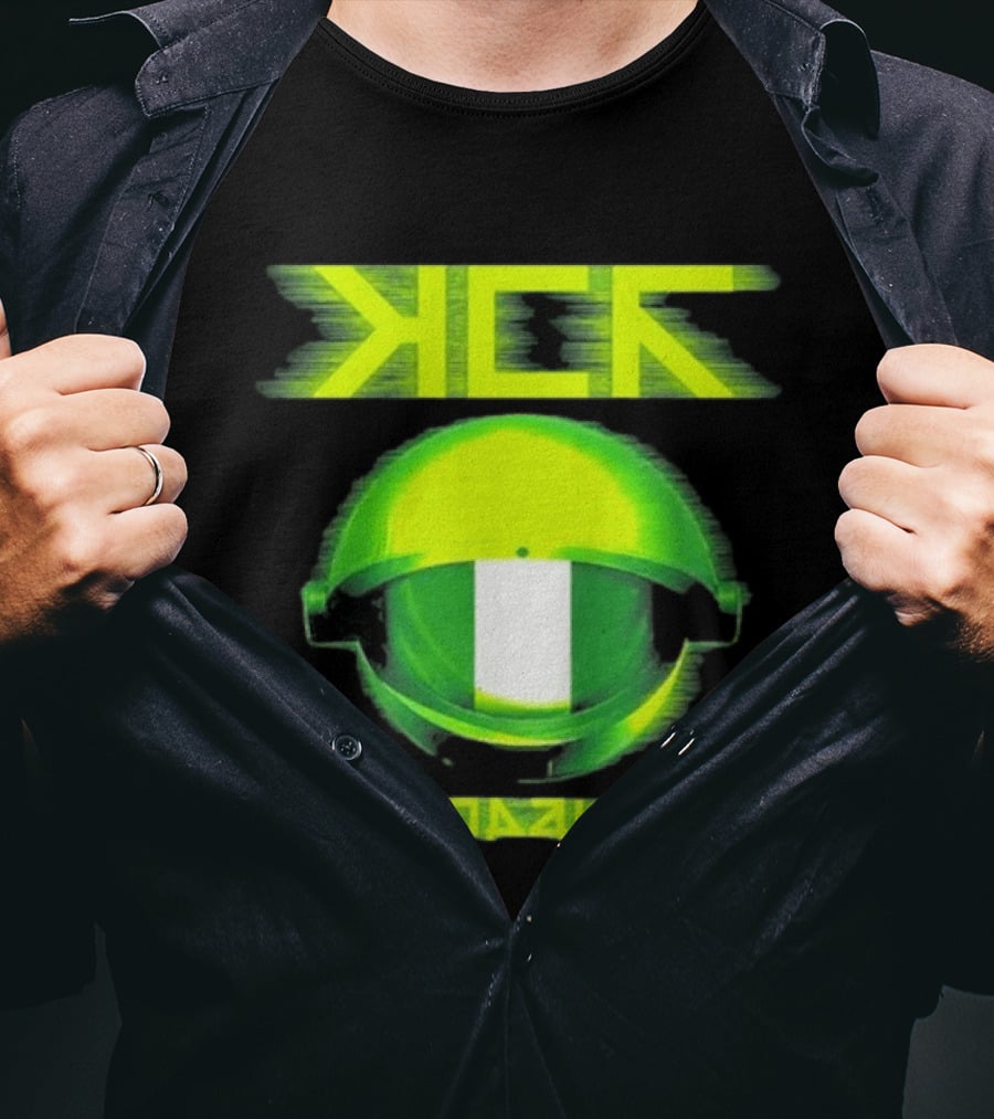 My Chemical Romance MCR Neon Green Glitch Helmet Italy Florence Visarno Arena 15 July 2026 T-Shirt