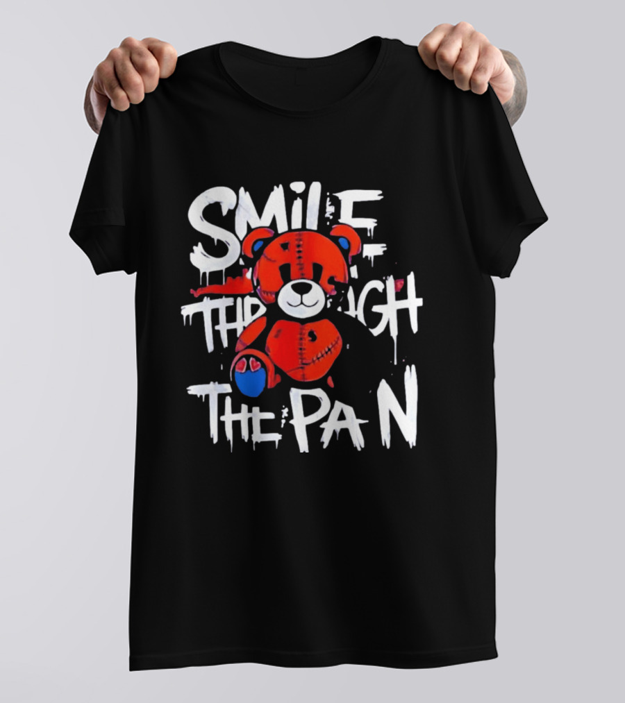 Smile Through The Pain Patchwork Teddy T-Shirt