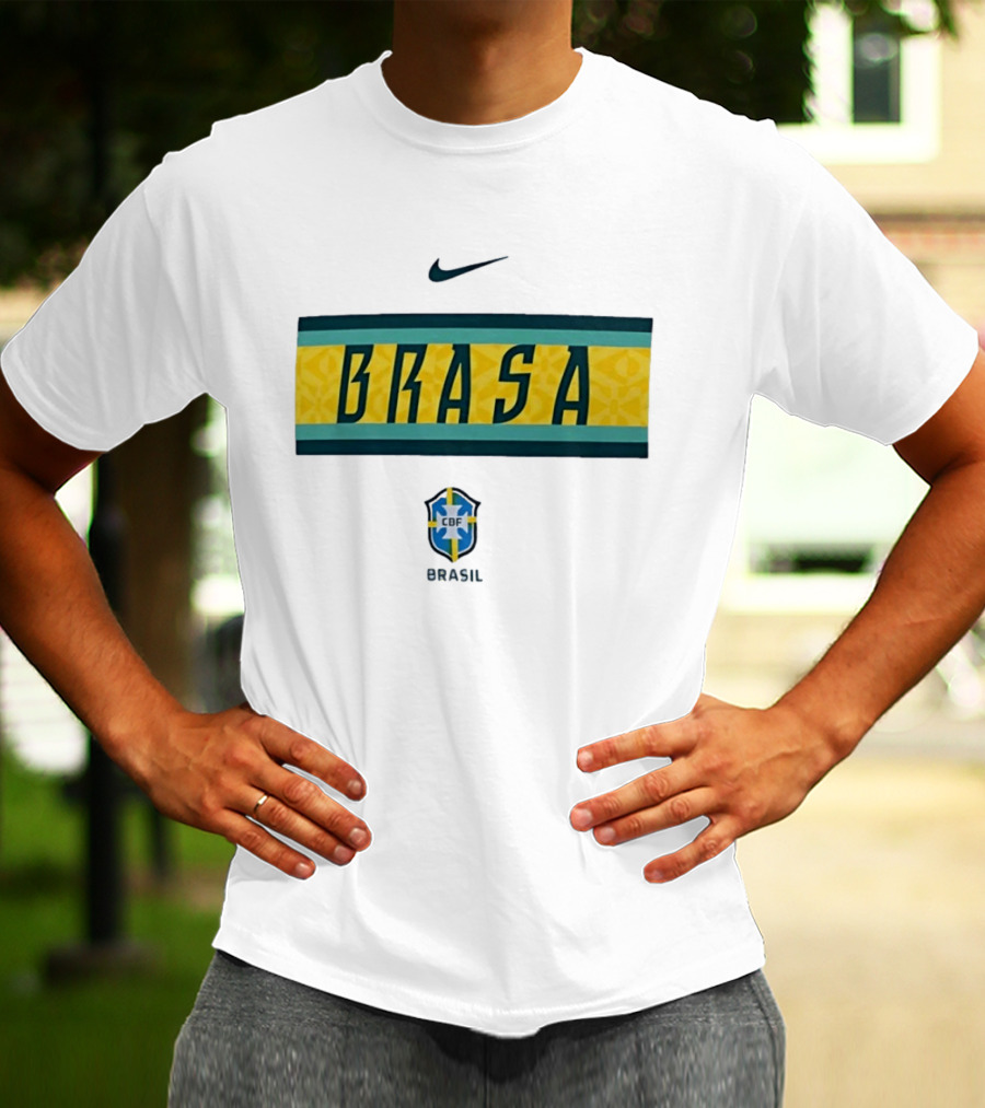 Nike Brasa Brazil CBF Football Crest T-Shirt