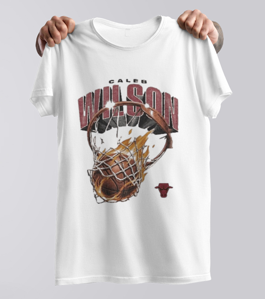 Caleb Wilson Chicago Bulls Basketball On Fire T-Shirt