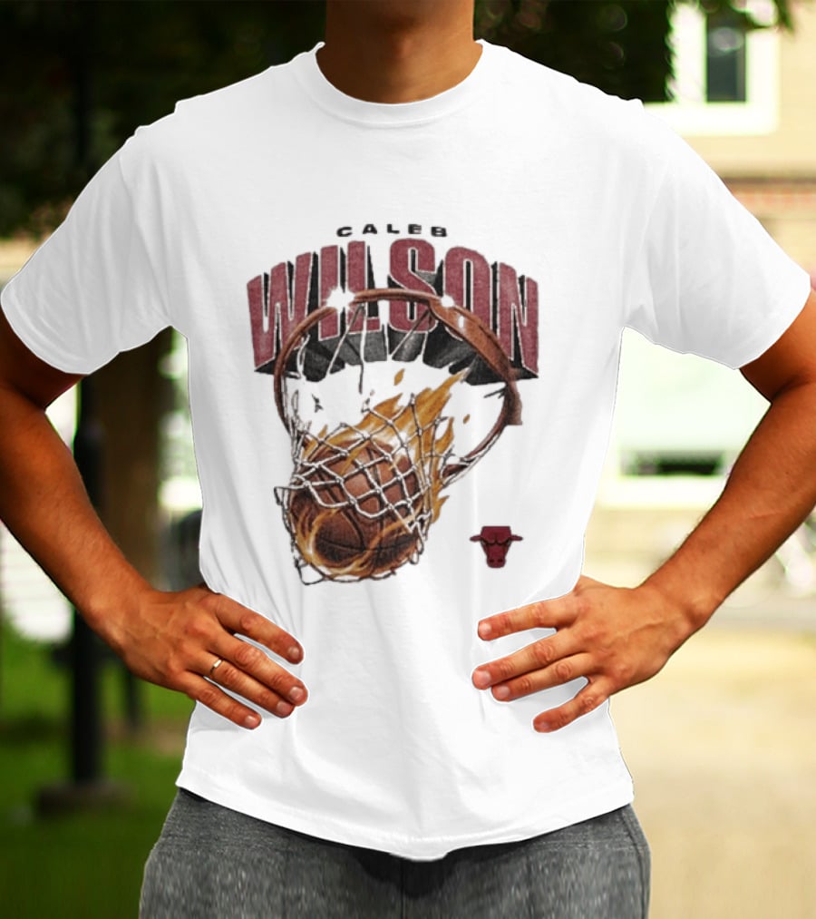 Caleb Wilson Chicago Bulls Basketball On Fire T-Shirt