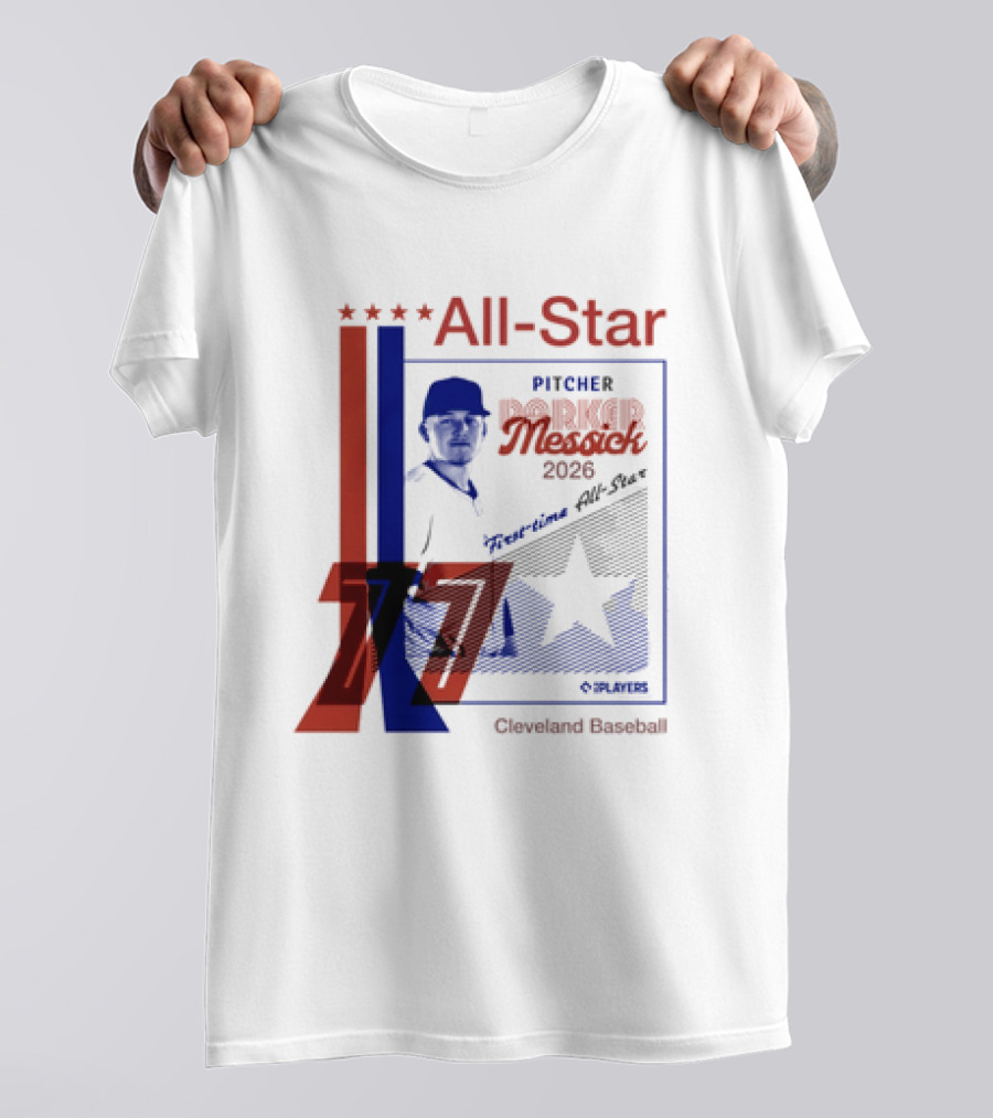 Cleveland Guardians Parker Messick First Time All Star 2026 Pitcher Three Stars T-Shirt