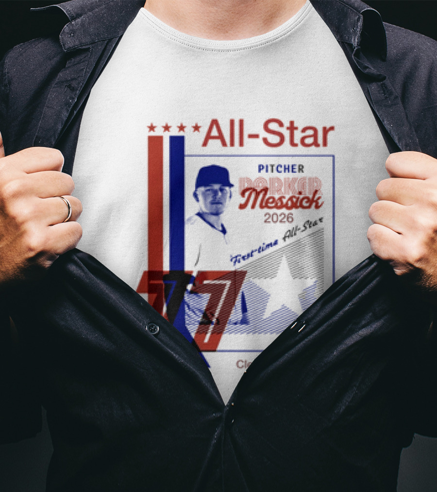Cleveland Guardians Parker Messick First Time All Star 2026 Pitcher Three Stars T-Shirt