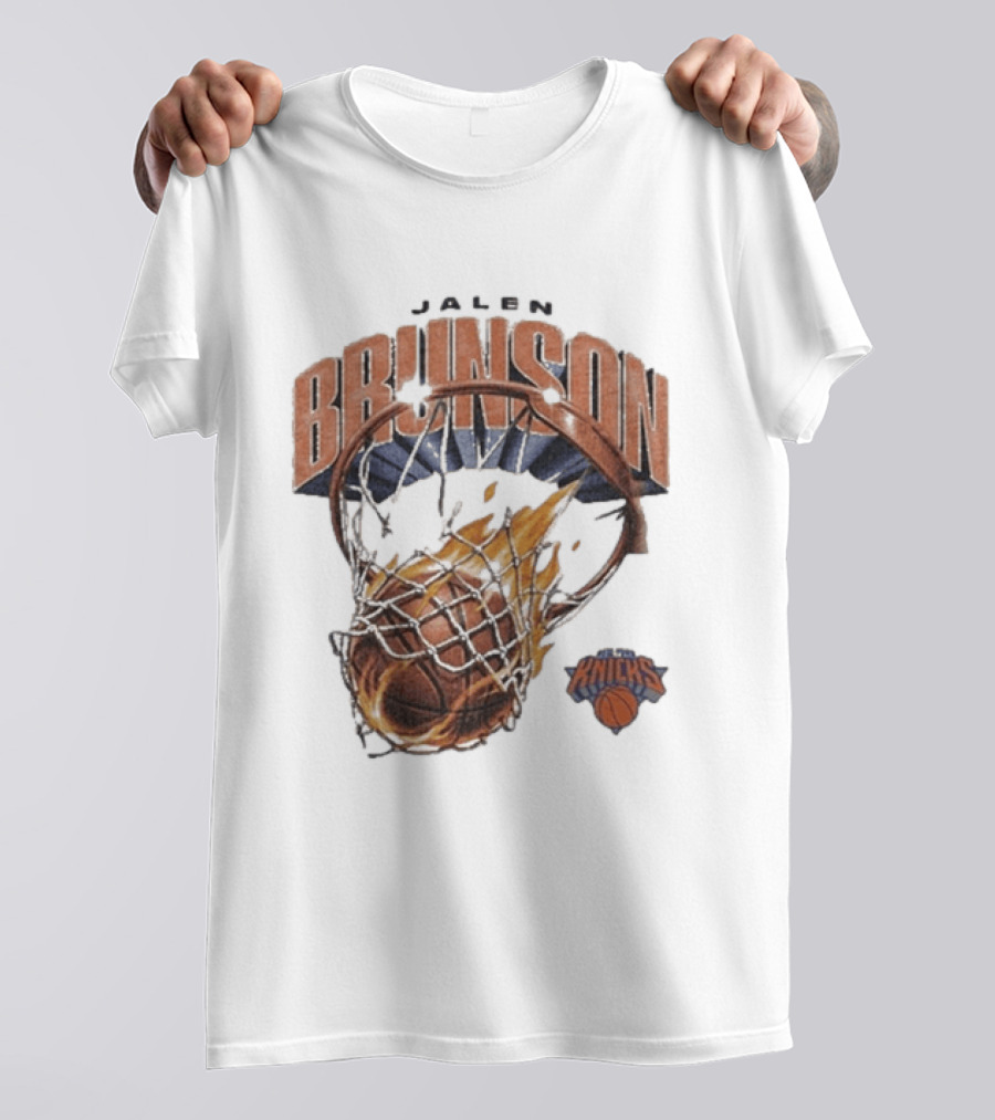 Jalen Brunson New York Knicks Basketball On Fire T-Shirt