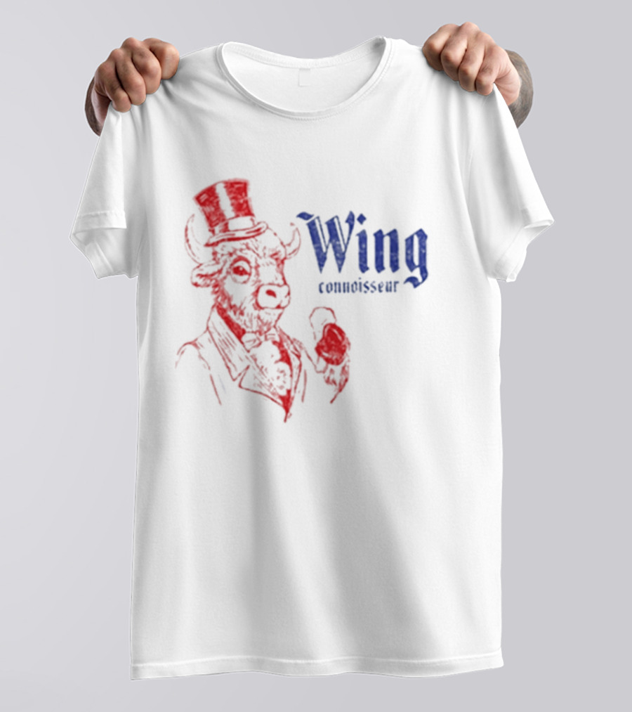Wing Connoisseur Buffalo Top Hat Bison T-Shirt