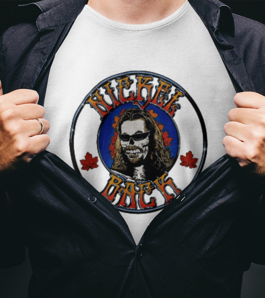 Nickelback Skeleton Skull Maple Leaf Rock Band Bootleg T-Shirt