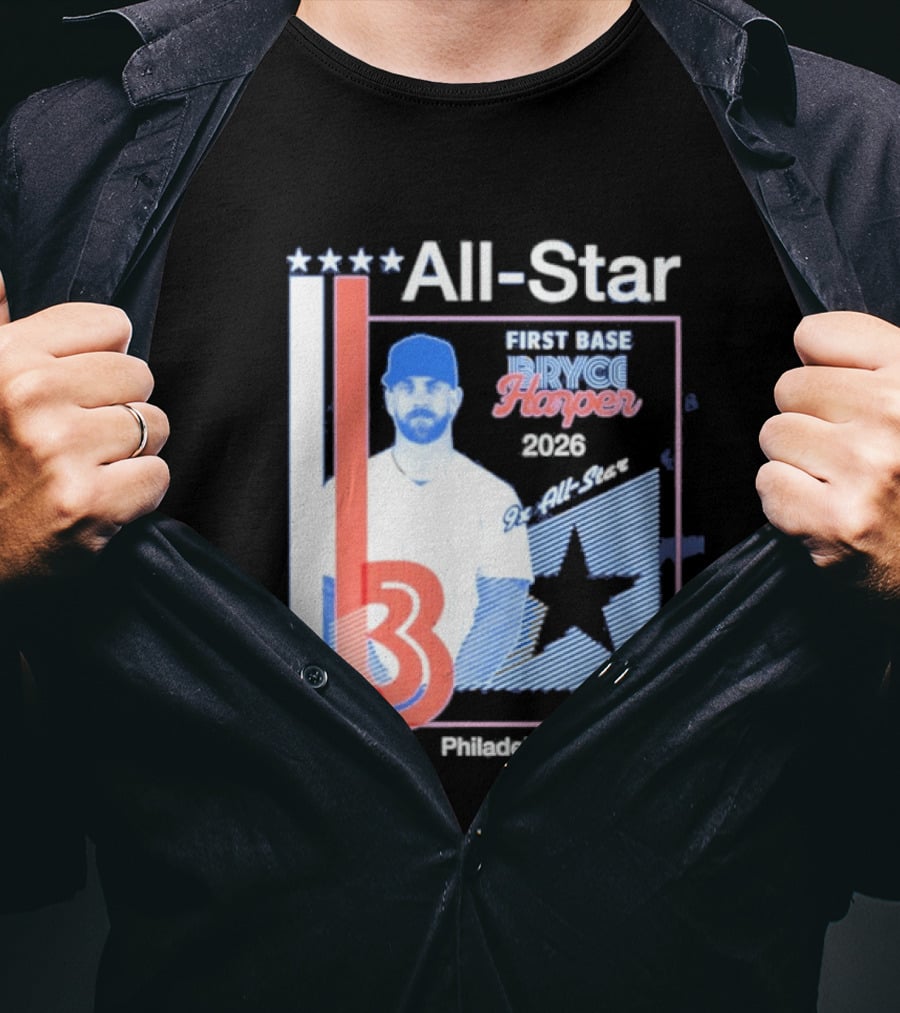 All Star Bryce Harper First Base 9x All Star 2026 Philadelphia Baseball T-Shirt