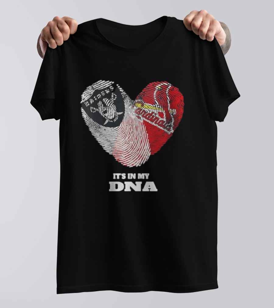 Las Vegas Raiders Washington Commanders It's In My DNA Fingerprint Heart T-Shirt