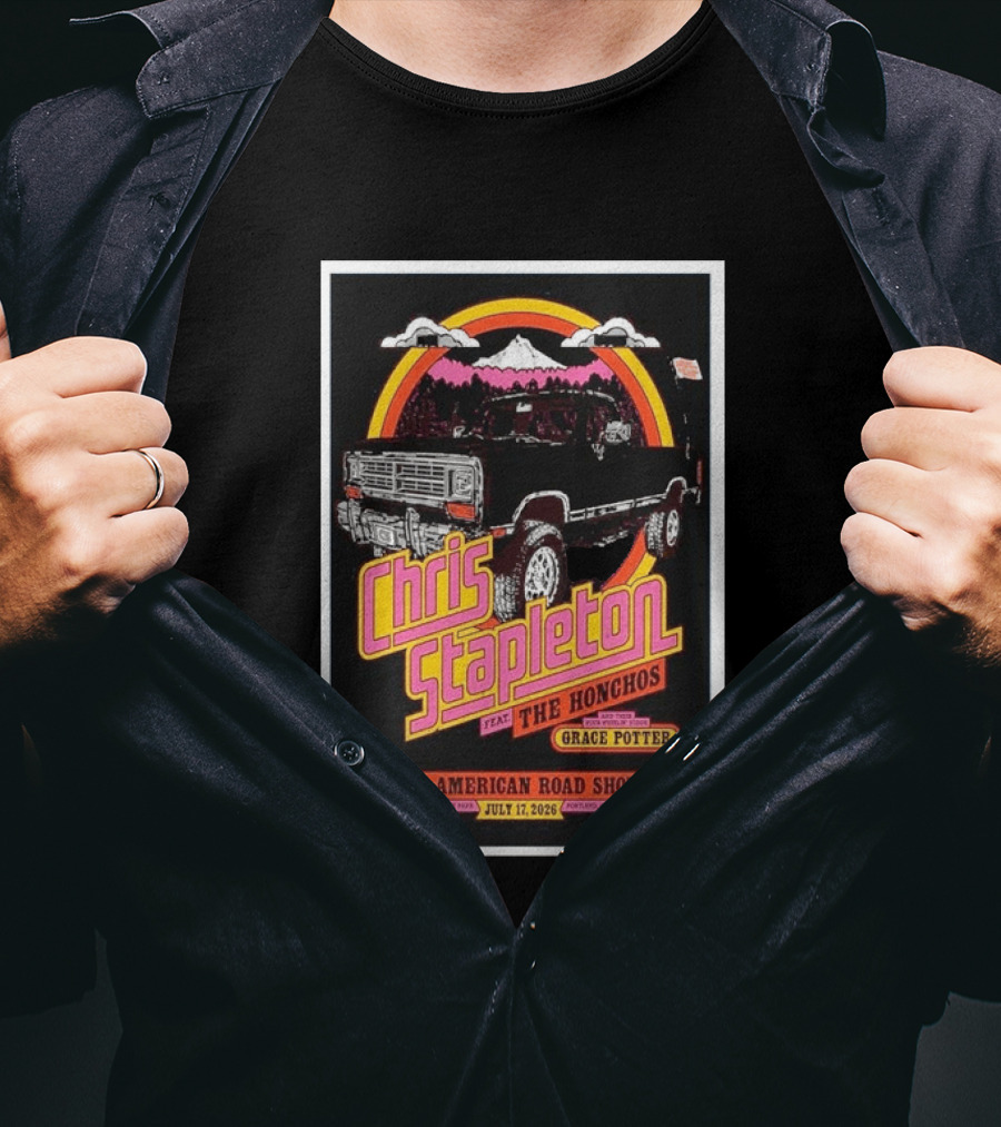 Chris Stapleton All American Road Show July 17 2026 Portland Oregon Feat The Honchos Grace Potter T-Shirt