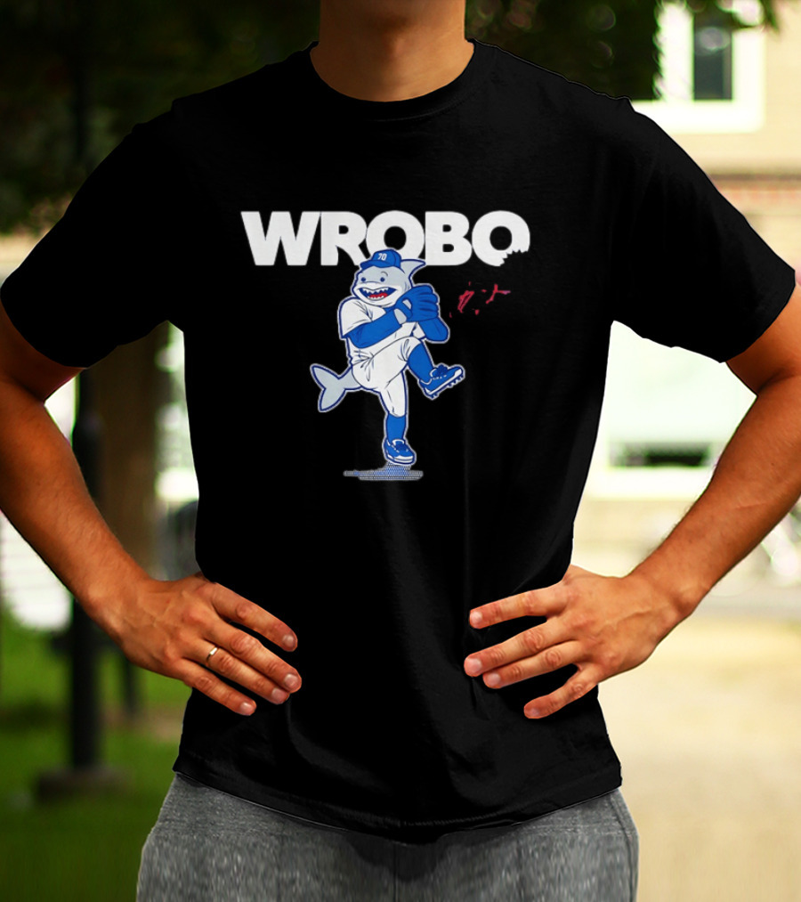 Los Angeles Dodgers Justin Wrobleski Baseball Wrobo Shark T-Shirt