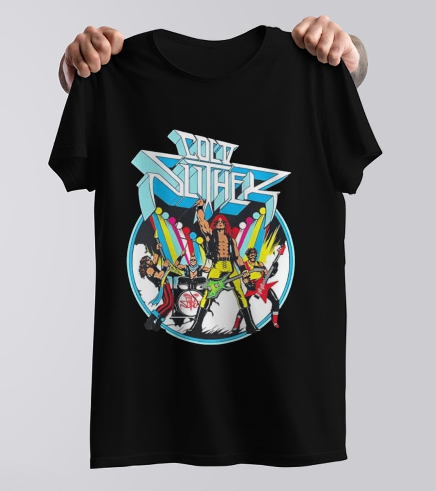 Cold Slither Band Members Rocking Live Performance Retro Vibes T-Shirt