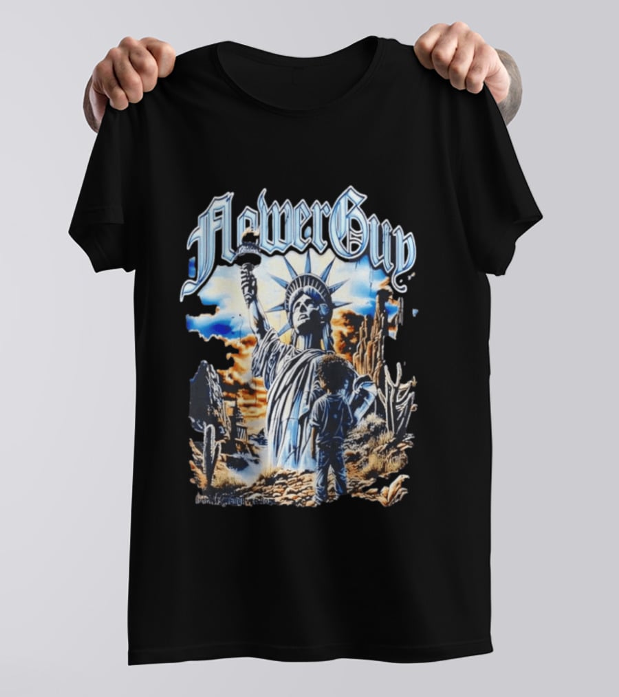 FlowerGuy Statue Of Liberty And Child In Desert Scene T-Shirt