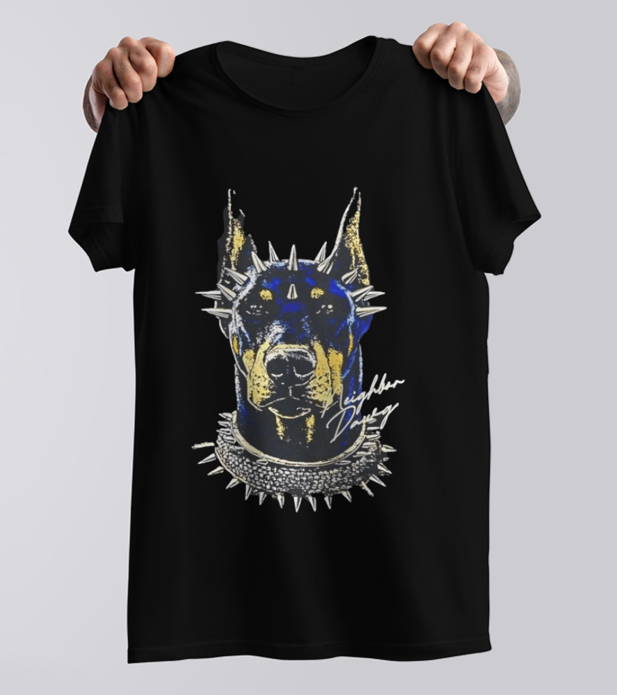 Neighbor Dawg Doberman Pinscher Spiked Collar T-Shirt