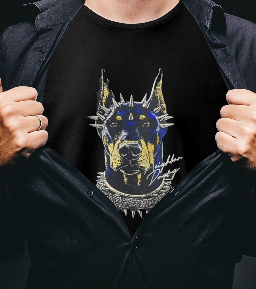 Neighbor Dawg Doberman Pinscher Spiked Collar T-Shirt
