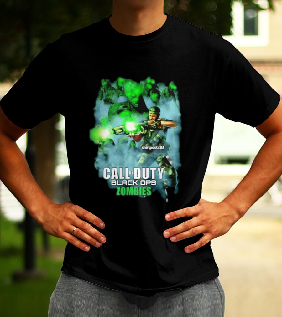 Call Of Duty Black Ops Zombies Tank Dempsey Battle Scene T-Shirt