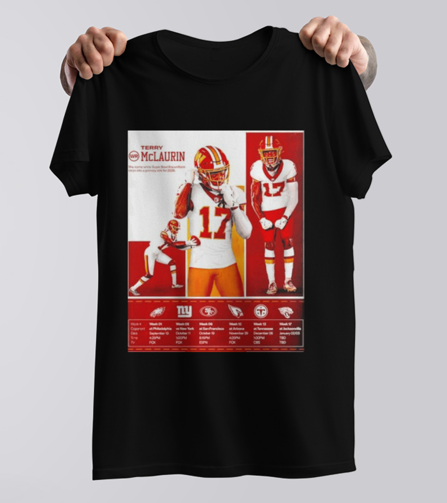 Terry McLaurin Washington Commanders 2026 Schedule NFL Football 17 Jersey Fan Gear T-Shirt
