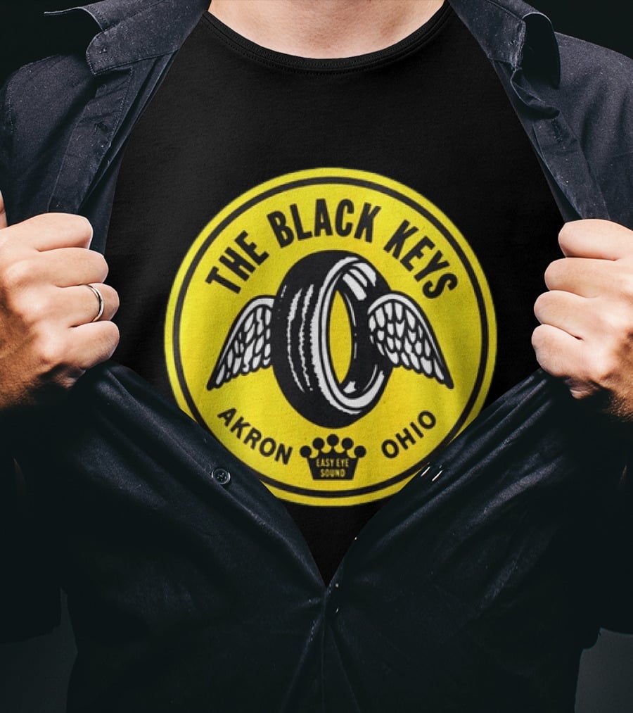 The Black Keys Easy Eye Sound Akron Ohio Winged Tire T-Shirt