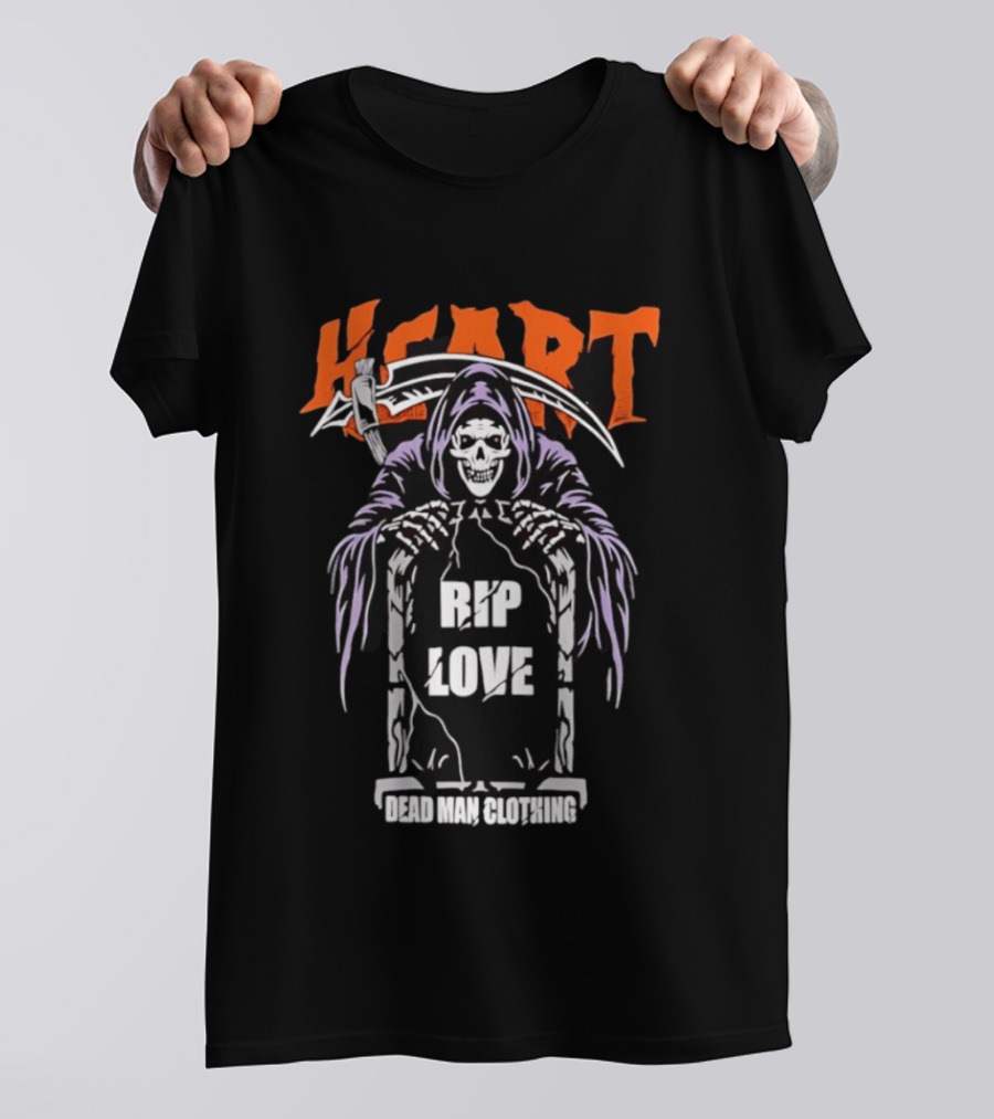 Heart Rip Love Grim Reaper Dead Man Clothing T-Shirt