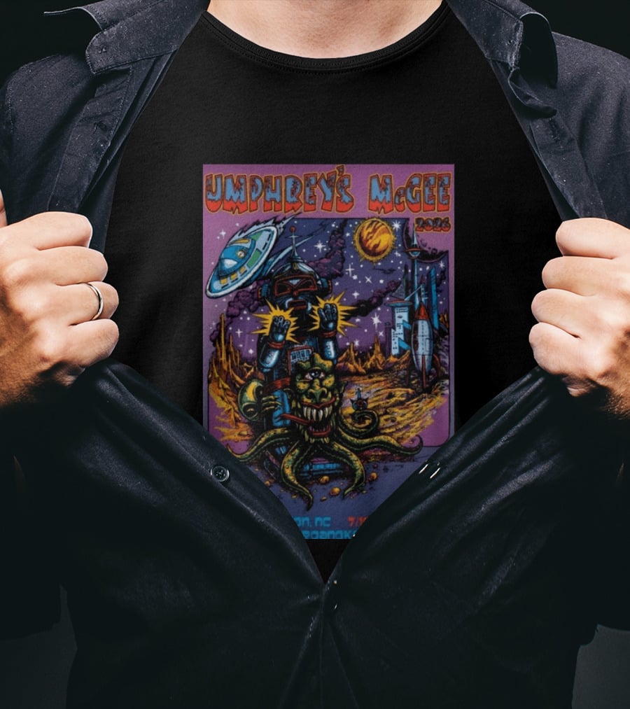Umphrey's McGee 2026 Tour Wilmington NC July Alien Space Adventure T-Shirt