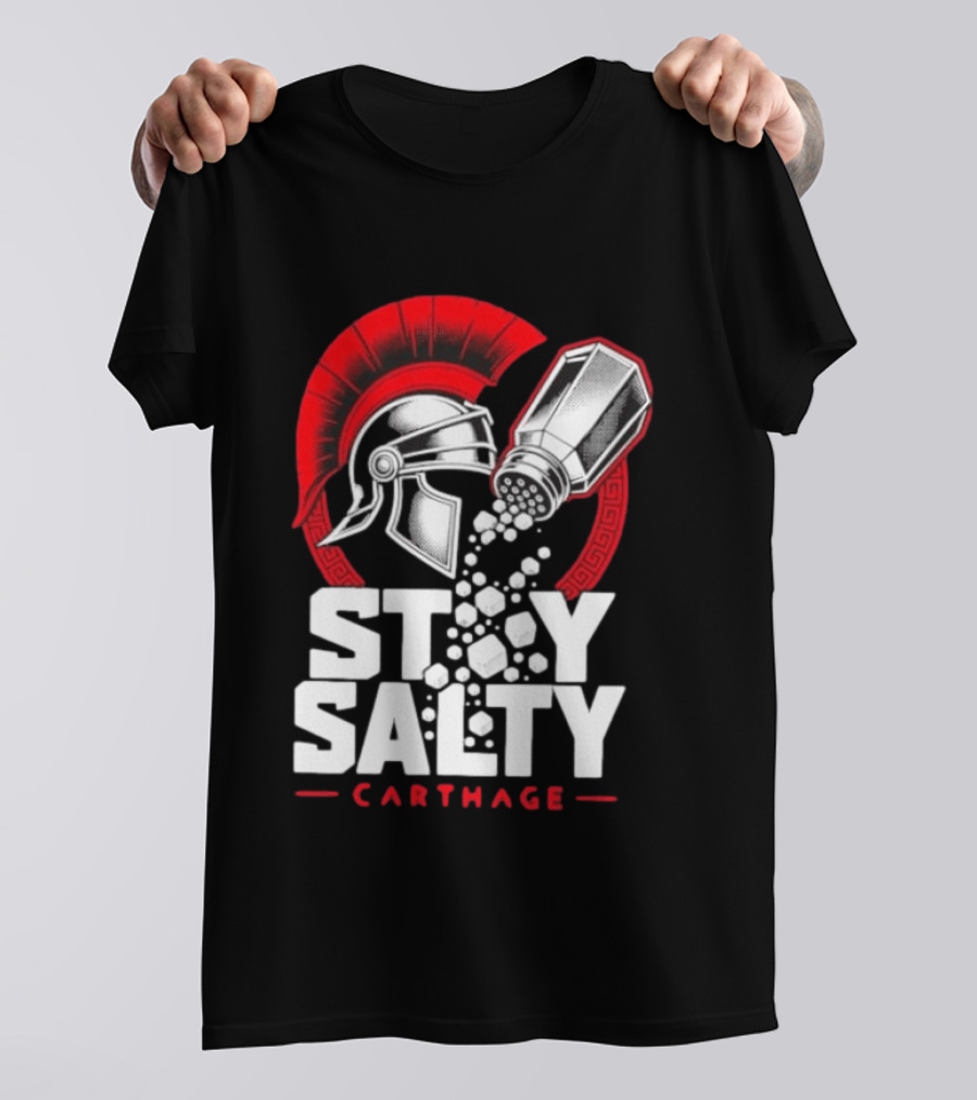Stay Salty Carthage Roman Republic Rome Punic Wars Greek Helmet Salt Shaker T-Shirt