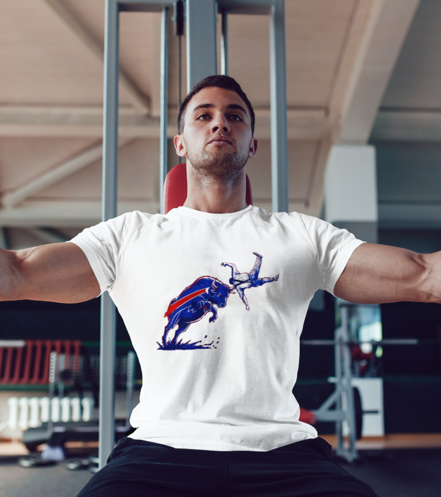 Buffalo Bills 2026 Bold Charging Buffalo Icon With Red Streak T-Shirt