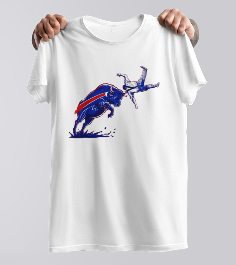 Buffalo Bills 2026 Bold Charging Buffalo Icon With Red Streak T-Shirt